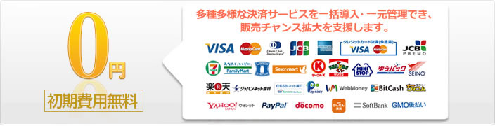 イプシロンは初期費用0円で22ブランドの決済をご導入いただけます