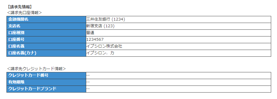 請求先情報