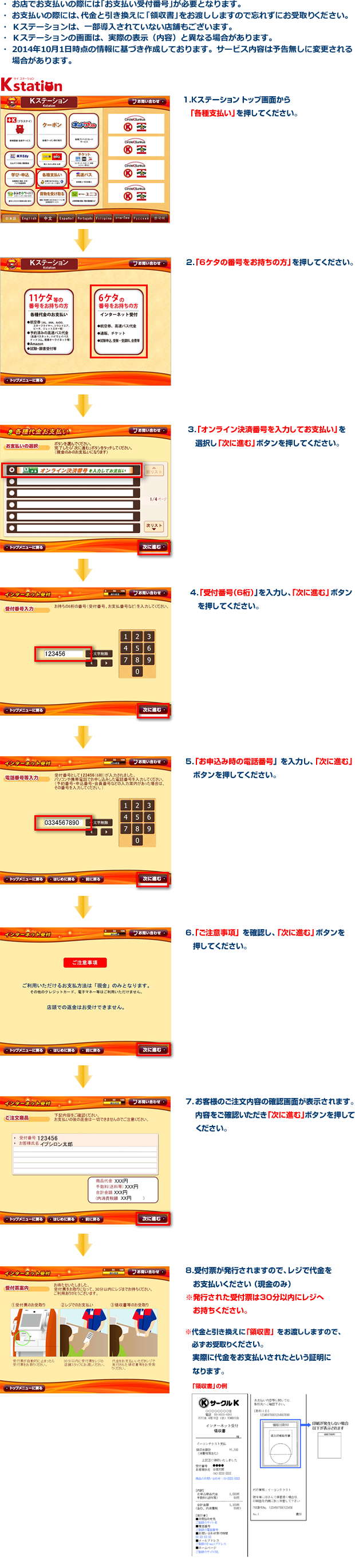 サークルK　Kステーションでのお支払方法