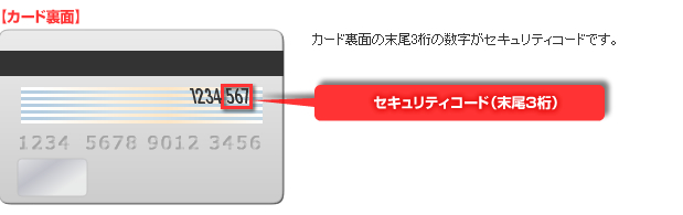 セキュリティコード（末尾3桁）