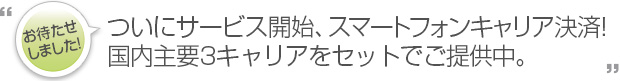 スマートフォンキャリア決済　今なら先行申込受付中　2013年2月1日よりサービス提供開始予定