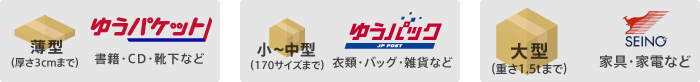 ゆうパケット・ゆうパック・カンガルー便の配送料