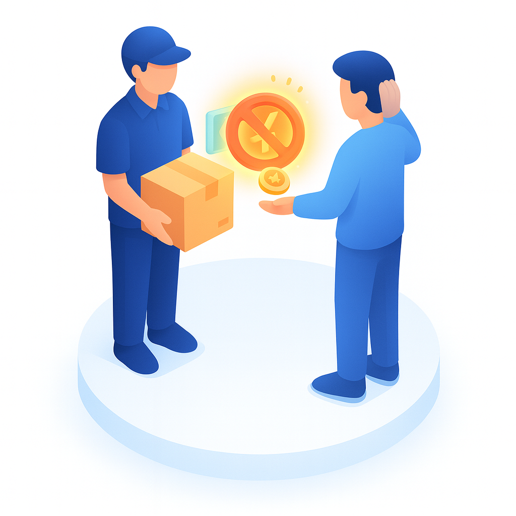 配達時に手持ちのお金がない場合はどうなるの？